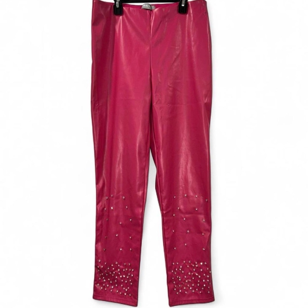 Blue B. Hot Pink Faux Leather Rhinestone Pants Women’s Large